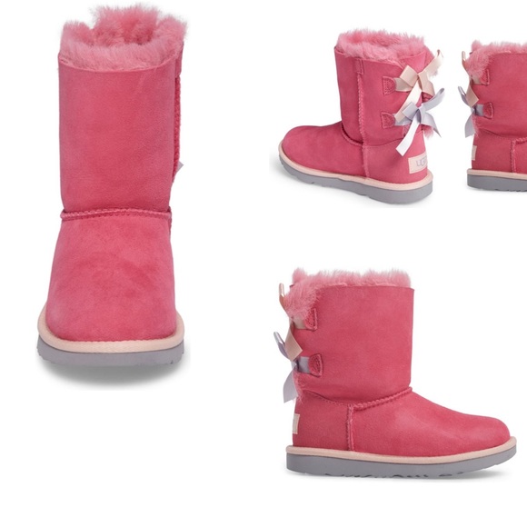 ‼️SALE‼️ Ugg Australia Bailey Bow II Pink Boot w/ Satin Bow - Picture 2 of 9
